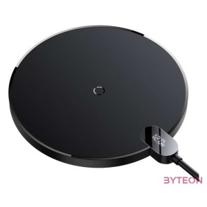 Induktív vezeték nélküli töltő Baseus Digital LED 15W (fekete)
