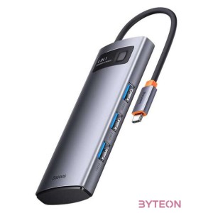 Baseus Metal Gleam Series 4 az 1-ben hub elosztó, USB-C - 4x USB 3.0