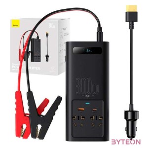 Baseus 300W, 220V, CN , EU autós inverter (fekete)