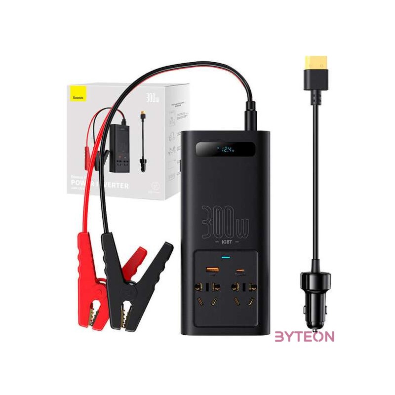 Baseus 300W, 220V, CN , EU autós inverter (fekete)