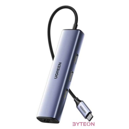 UGREEN CM475 Adapter USB-C Hub to 3x USB 3.0, RJ45, USB-C PD (gray)