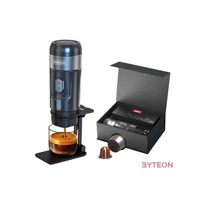 HiBREW H4A-premium  3 az 1-ben hordozható kávéfőző adapterrel és tokkal, 15 bar, 80W