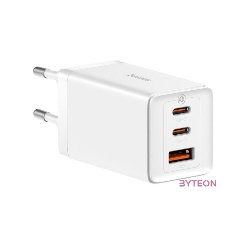 Baseus GaN5 Pro wall charger 2xUSB-C  USB, 65W (white)