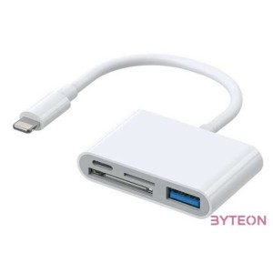 Lightning to USB OTG adapter Joyroom S-H142 SD card reader, microSD (white)