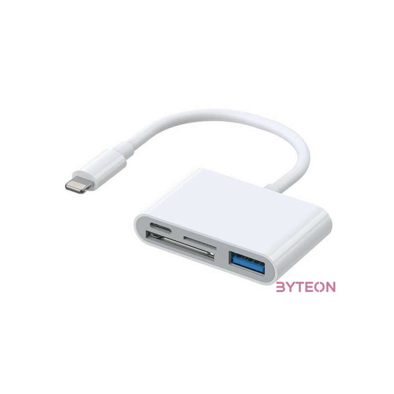 Lightning to USB OTG adapter Joyroom S-H142 SD card reader, microSD (white)