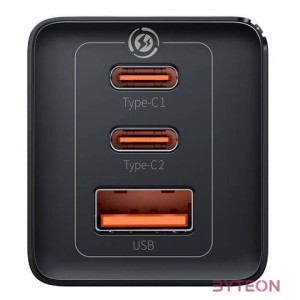 Baseus GaN5 Pro wall charger 2xUSB-C  USB, 65W (black)