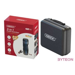 HiBREW H4A-premium  3 az 1-ben hordozható kávéfőző adapterrel és tokkal, 15 bar, 80W