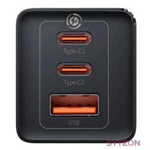 Baseus GaN5 Pro wall charger 2xUSB-C  USB, 65W (black)
