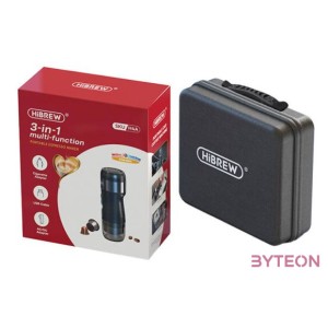 HiBREW H4A-premium  3 az 1-ben hordozható kávéfőző adapterrel és tokkal, 15 bar, 80W