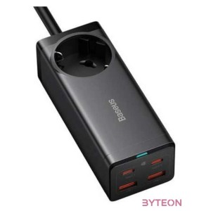 Baseus GaN3 Pro wall charger , powerstrip 2xUSB  2xUSB-C  AC, 100W (black)