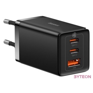 Baseus GaN5 Pro wall charger 2xUSB-C  USB, 65W (black)