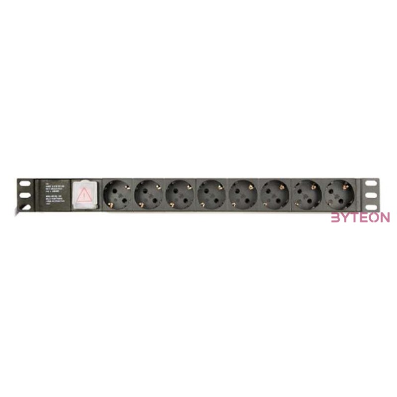 GEMBIRD Power distribution unit PDU 8 Schuko sockets 1U 16A C14 plug 3m cable