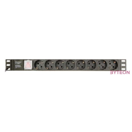 GEMBIRD Power distribution unit PDU 8 Schuko sockets 1U 16A C14 plug 3m cable