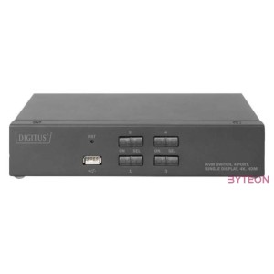 DIGITUS KVM Switch 2x1 HDMI 4-Port Single Display 4K,30Hz FreeSync