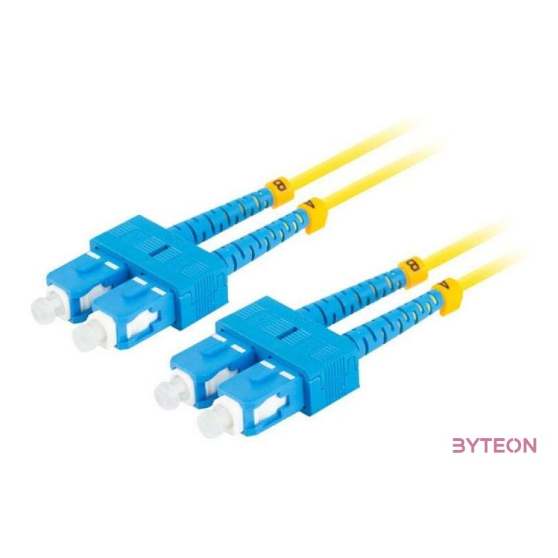 LANBERG fiber optic patchcord SM SC,UPC-SC,UPC duplex 10m LSZH g657a1 3.0mm yellow