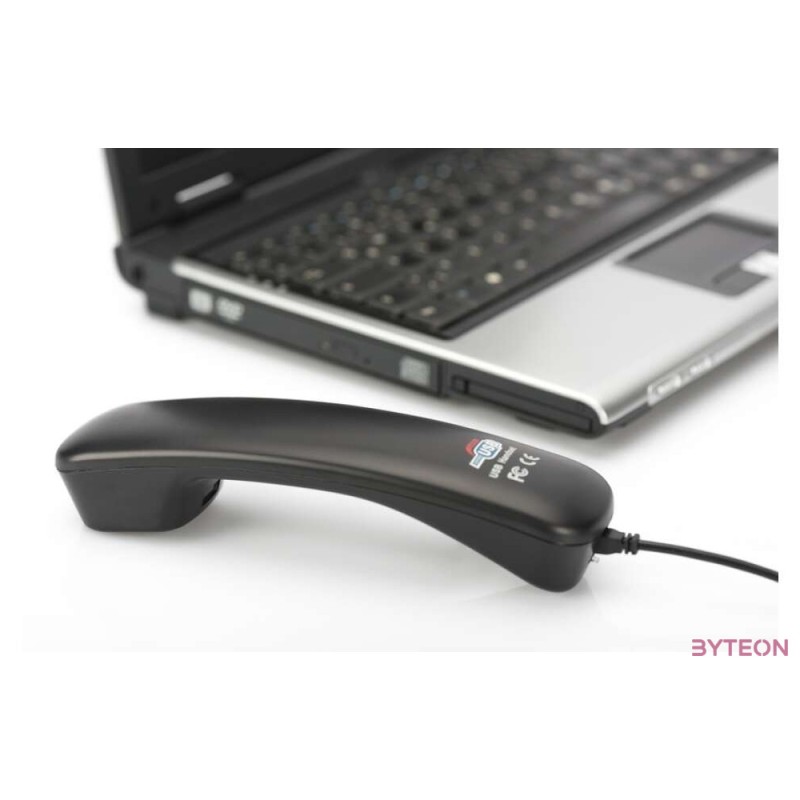 DIGITUS telephon handset USB for Skype MSN ICQ X-lite Dialpad MediaRing Net2phone etc. black