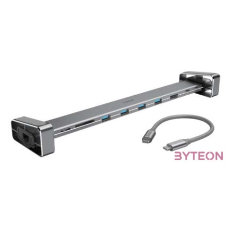 Hama 200103 ezüst USB 3.1 Type-C 9in1 HUB (USB 3.1, HDMI, LAN, USB-C, PD, SD)