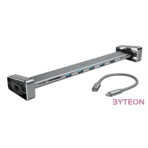 Hama 200103 ezüst USB 3.1 Type-C 9in1 HUB (USB 3.1, HDMI, LAN, USB-C, PD, SD)