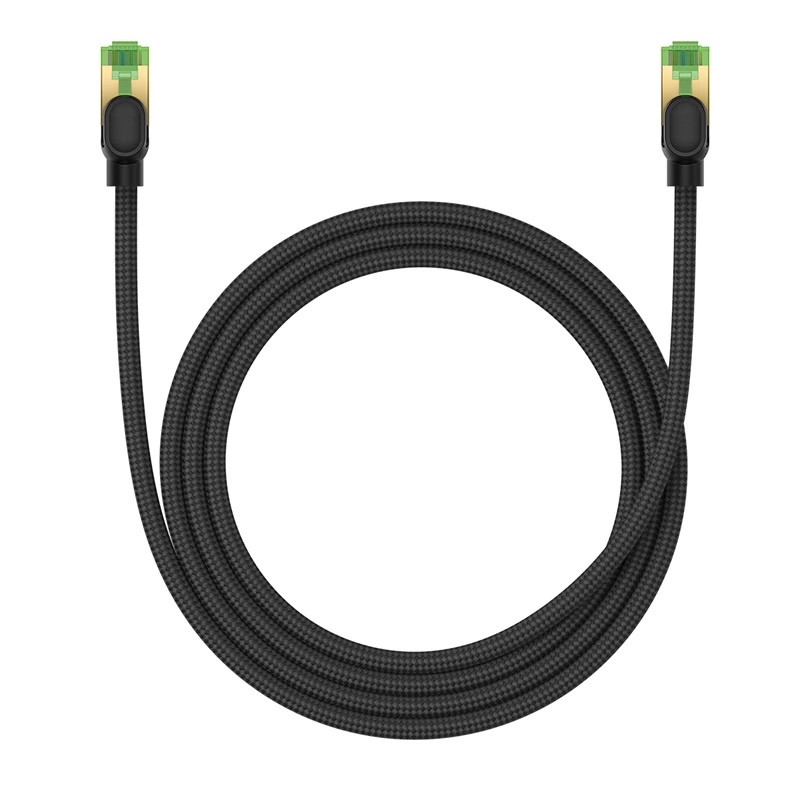 Braided network cable cat.8 Baseus Ethernet RJ45, 40Gbps, 1,5m (black)