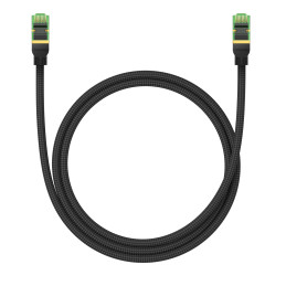 Braided network cable cat.8 Baseus Ethernet RJ45, 40Gbps, 1m (black)