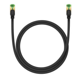 Braided network cable cat.8 Baseus Ethernet RJ45, 40Gbps, 1m (black)