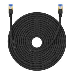 Braided network cable cat.7 Baseus Ethernet RJ45, 10Gbps, 25m (black)