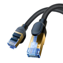 Braided network cable cat.7 Baseus Ethernet RJ45, 10Gbps, 25m (black)