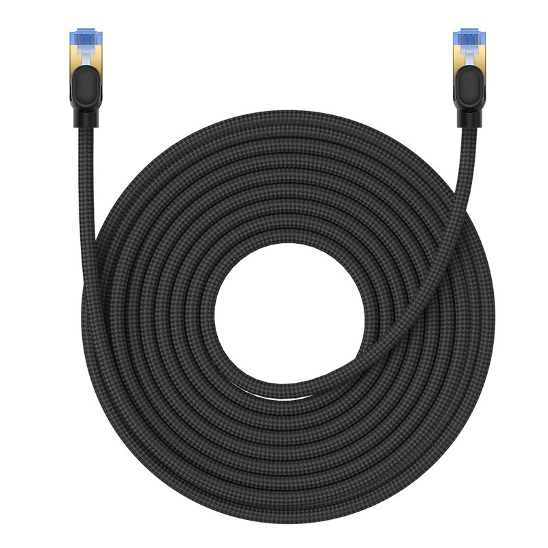 Braided network cable cat.7 Baseus Ethernet RJ45, 10Gbps, 15m (black)