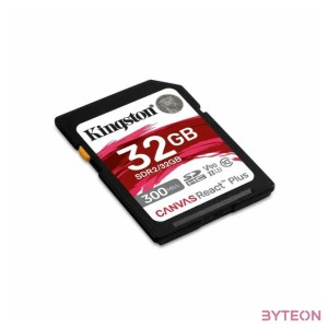 KINGSTON 32GB Canvas React Plus SDHC UHS-II 300R,260W U3 V90 for Full HD,4K,8K