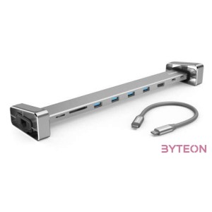 Hama 200103 ezüst USB 3.1 Type-C 9in1 HUB (USB 3.1, HDMI, LAN, USB-C, PD, SD)