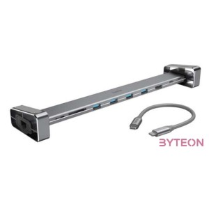 Hama 200103 ezüst USB 3.1 Type-C 9in1 HUB (USB 3.1, HDMI, LAN, USB-C, PD, SD)