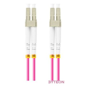 LANBERG fiber optic patchcord MM LC,UPC-LC,UPC duplex 1m LSZH om4 50,125 3.0mm violet