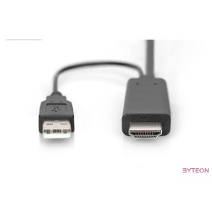 DIGITUS HDMI to DP adapter cable 2m 4K,30Hz external Power via USB - A