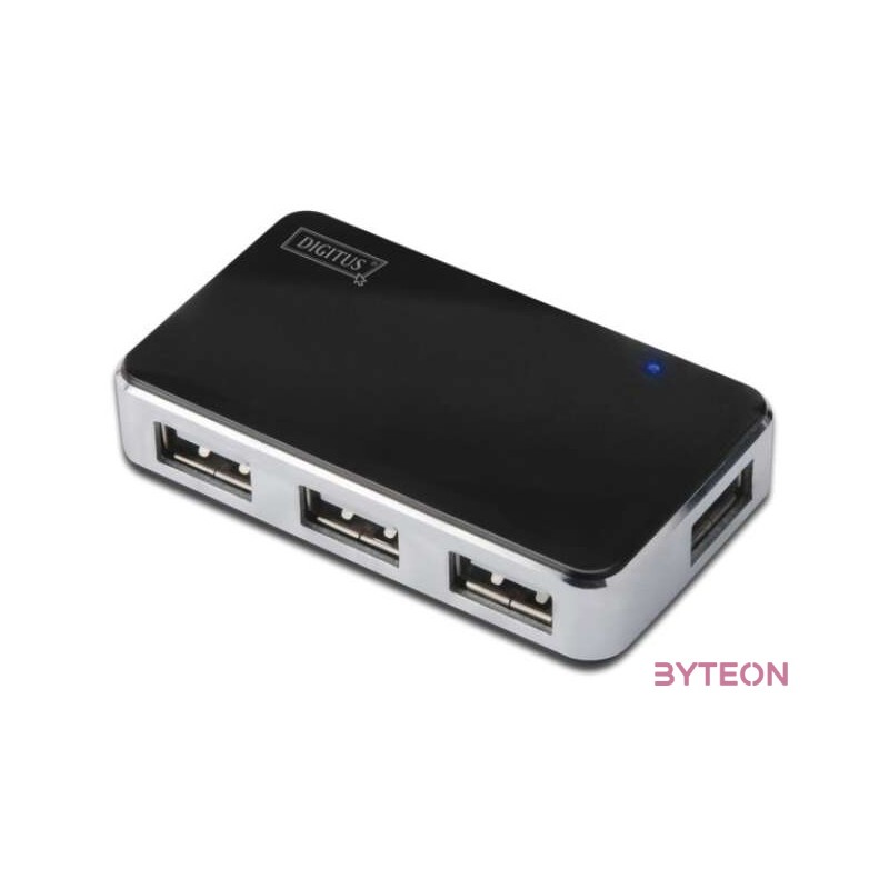 DIGITUS USB2.0 Hub 4-port 4xUSB A ,F 1xUSB B mini F incl. power supply and USB cable A,B mini