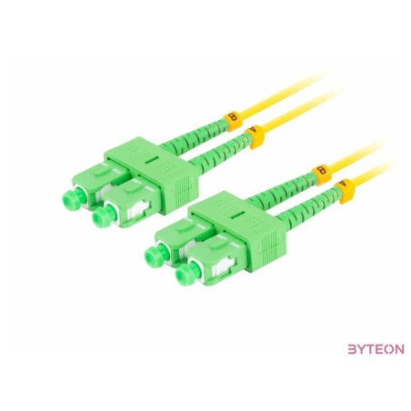 LANBERG fiber optic patchcord SM SC,APC-SC,APC duplex 2m LSZH g657a1 3.0mm yellow