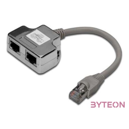 DIGITUS T-Adaptor RJ45 CAT5e 19cm 1xRJ45 M to 2xRJ45 F shielded