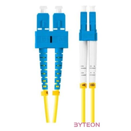 LANBERG fiber optic patchcord SM SC,UPC-LC,UPC duplex 1m LSZH g657a1 3.0mm yellow