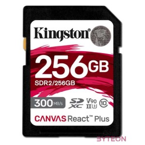 KINGSTON 256GB Canvas React Plus SDXC UHS-II 300R,260W U3 V90 for Full HD,4K,8K