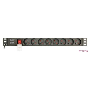 GEMBIRD Power distribution unit PDU 8 French sockets 1U 16A C14 plug 3m cable