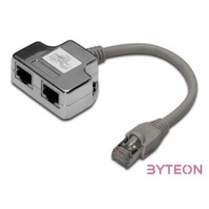 DIGITUS T-Adaptor RJ45 CAT5e 19cm 1xRJ45 M to 2xRJ45 F shielded