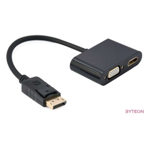 GEMBIRD DisplayPort male to HDMI female  VGA female adapter cable black