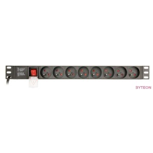GEMBIRD Power distribution unit PDU 8 French sockets 1U 16A C14 plug 3m cable