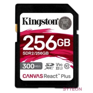 KINGSTON 256GB Canvas React Plus SDXC UHS-II 300R,260W U3 V90 for Full HD,4K,8K