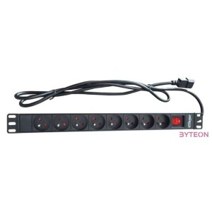 GEMBIRD Power distribution unit PDU 8 French sockets 1U 16A C14 plug 3m cable