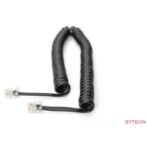 ASSMANN 10x UAE connection cable helic 2m 4-wire helix cable 11 Modular plug RJ10 4P4C to Modular plug RJ10 4P4C black