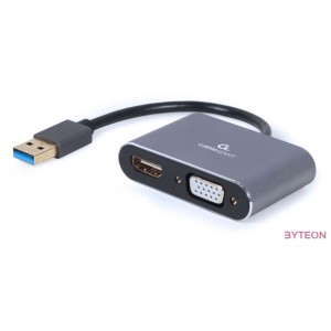 GEMBIRD A-USB3-HDMIVGA-01 USB to HDMI  VGA display adapter space grey
