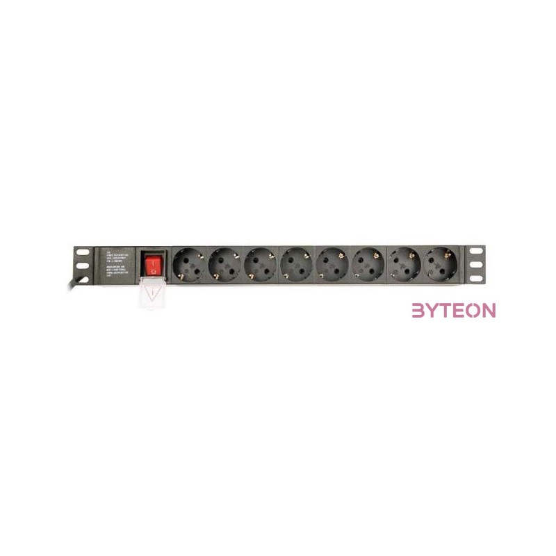 GEMBIRD Power distribution unit PDU 8 Schuko sockets 1U 16A 3m cable