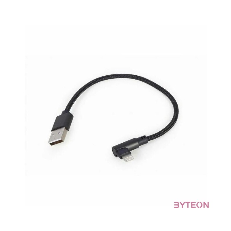 GEMBIRD CC-USB2-AMLML-0.2M Angled 8-pin USB charging-data cable 0.2 m black