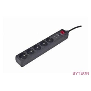 ENERGENIE SPG5-C-15 Surge protector 5 sockets Schuko 4.5m black