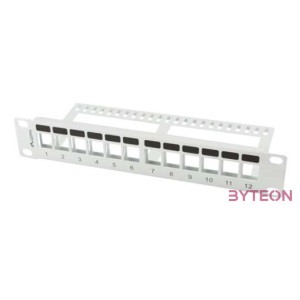 LANBERG patch panel blank 12 port 1U with organizer for keystone modules gray